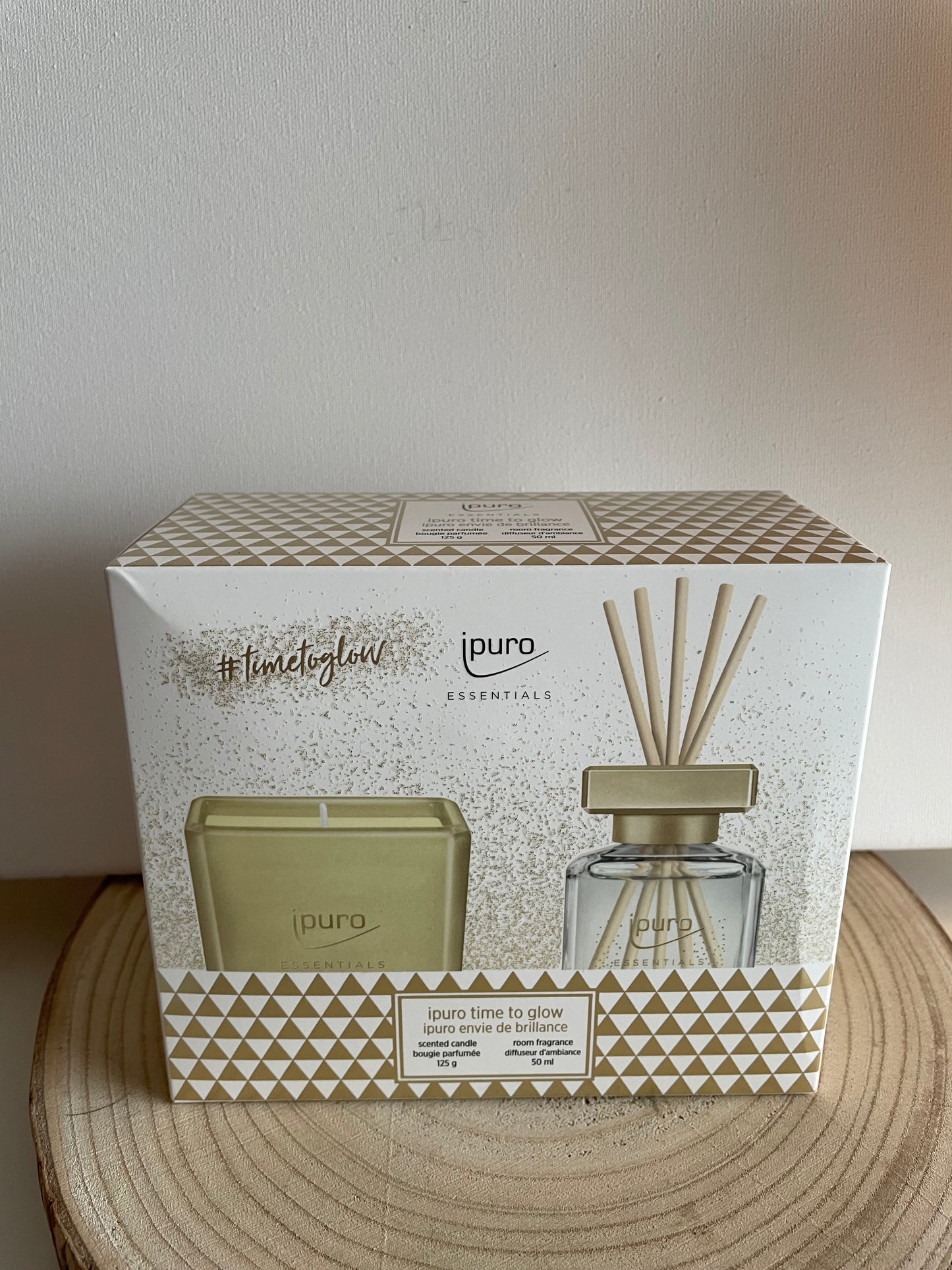 Essentials diffuser 50ml + kaars 125g time to glow