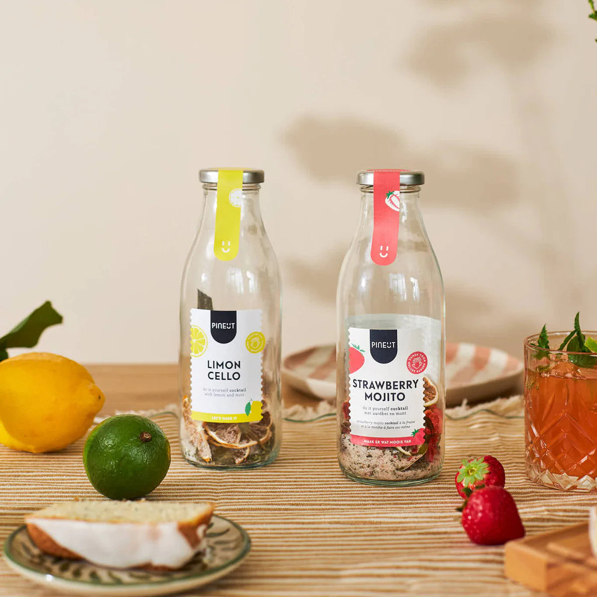 Pineut Coctail Aardbei Cadeaupakket Mojito & Limoncello
