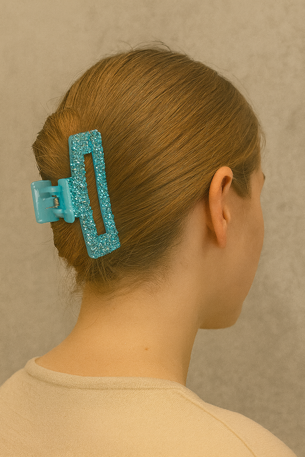 Blauwe glitter haarklem2