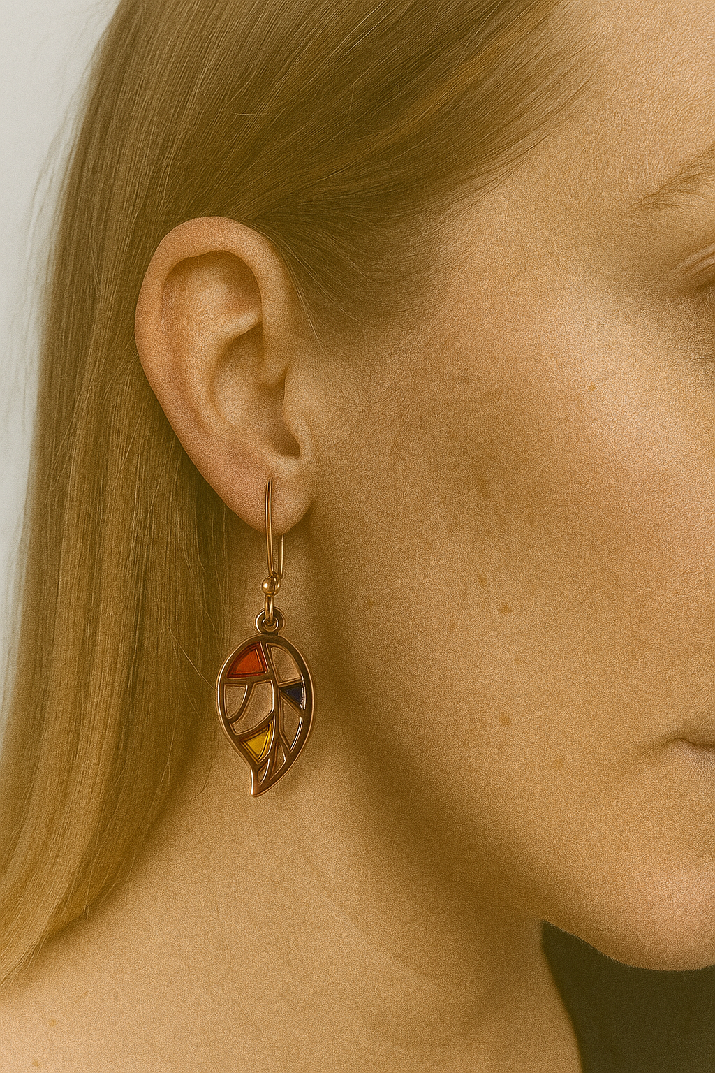 Goudkleurige haakjes met goudkleurige blaadjes