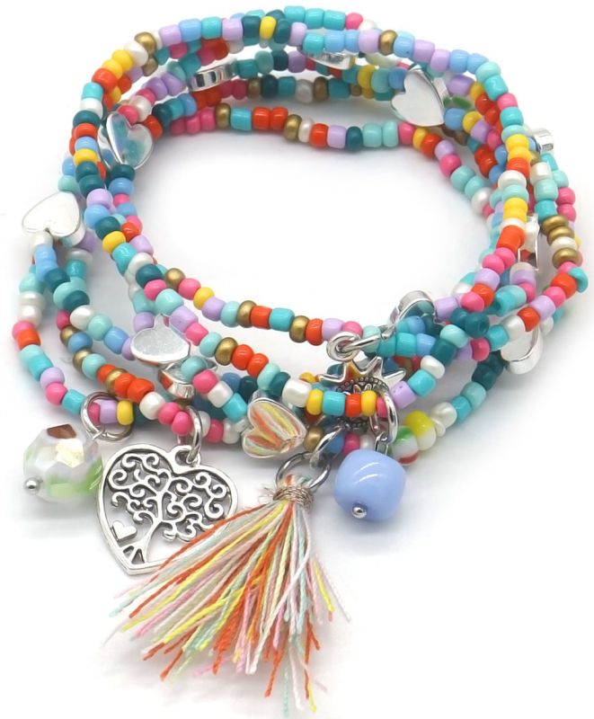 regenboog armbanden met levensboom