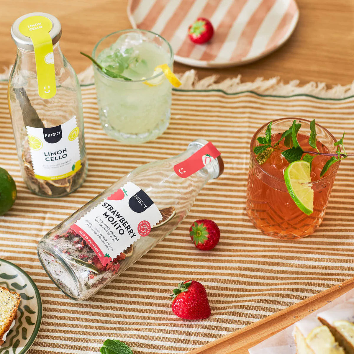 Pineut Coctail Aardbei Cadeaupakket Mojito & Limoncello
