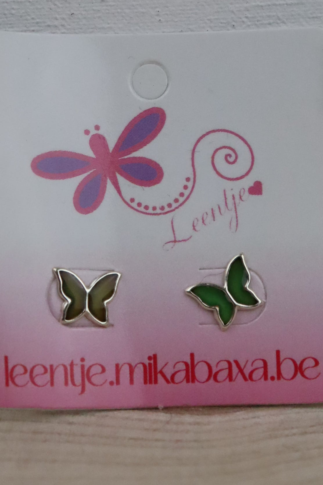 925 sterling zilver halfedelsteen vlinder oorstekers (veranderd van kleur)