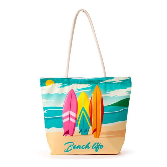 Beach Life Surf Canvas Strandtas