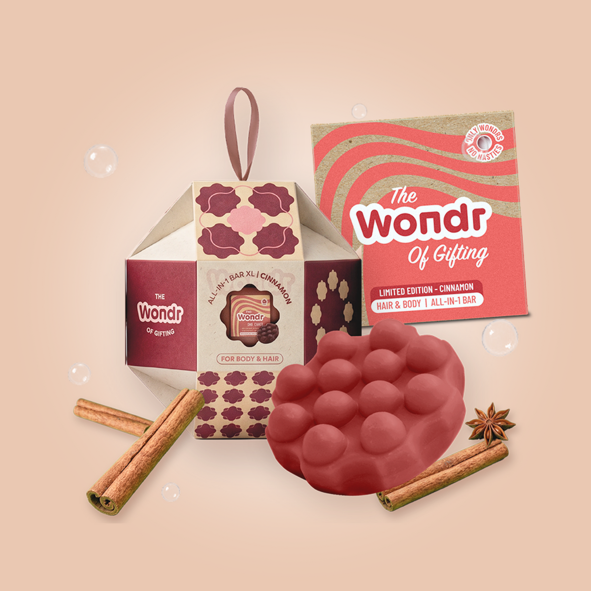 Inhoud van de Wondr kerstbal Cinnamon