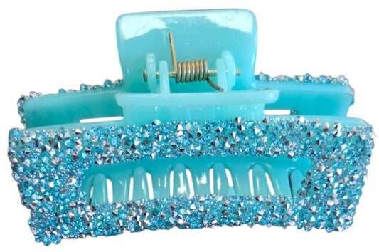 Blauwe glitter haarklem