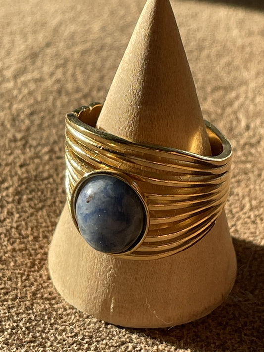 Blauwe roestvrijstalen ring1