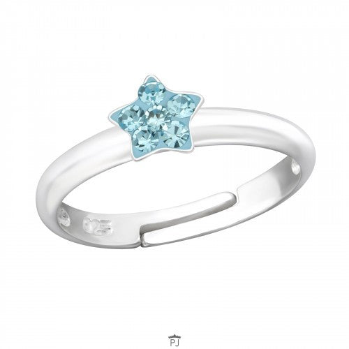 Blauwe ster ring