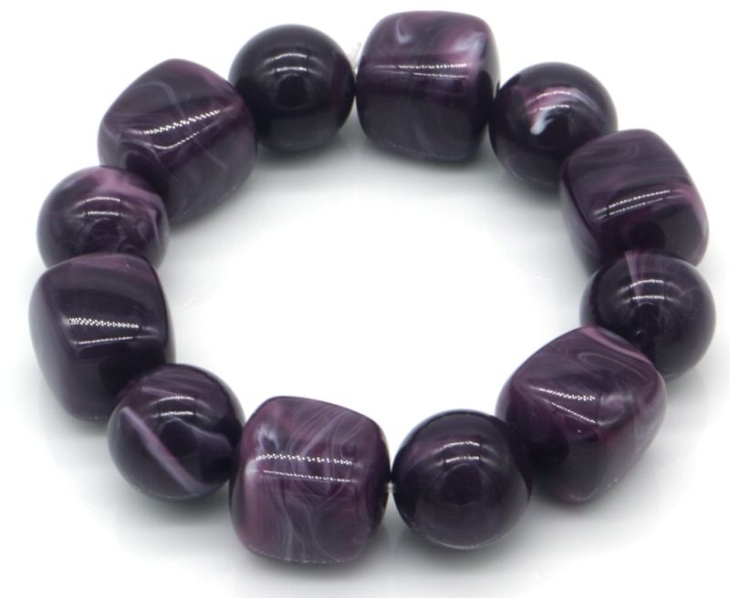 Elastischearmbandmetpaarseacrylkralen