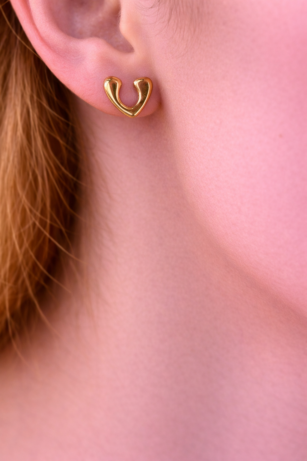 Goudkleurige hart oorbellen ( roestvrij staal)