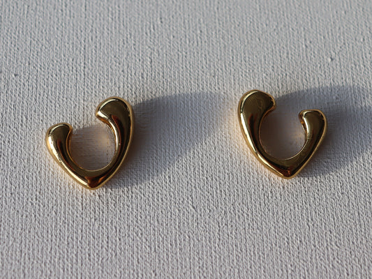 Goudkleurige hart oorbellen ( roestvrij staal)