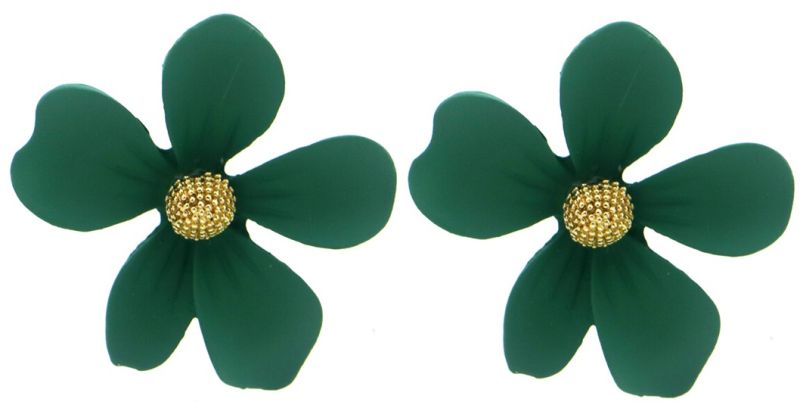 Groene bloem oorbellen