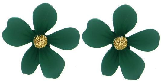 Groene bloem oorbellen
