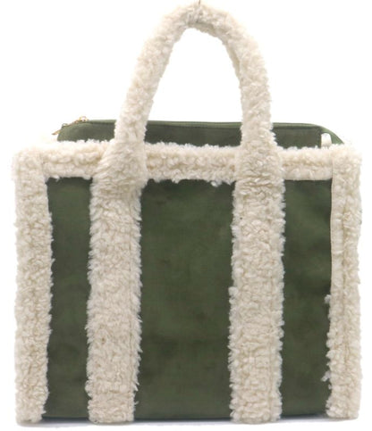 Groene handtas met imitatiebont 2