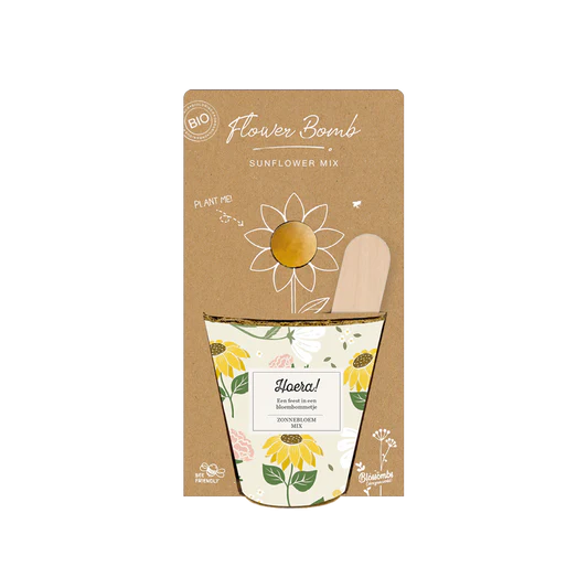 GrowKitHoera_metZonnebloemMixZaadbommetje
