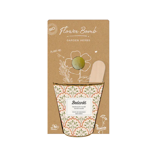 GrowkitBedanktmetTuin-enKeukenkruidenMixZaadbommetje