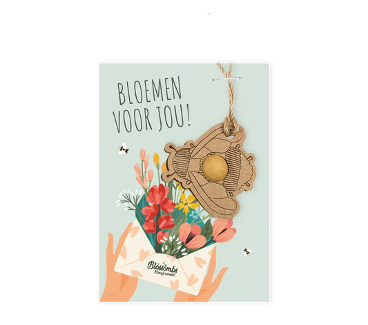 HangerHommelmetbloembommetjeopkaartBloemenvoorjou