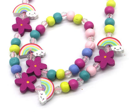 Houten juwelen regenboog set voor kinderen1