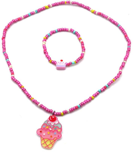 Ijsjes ketting met cupcake armbandje