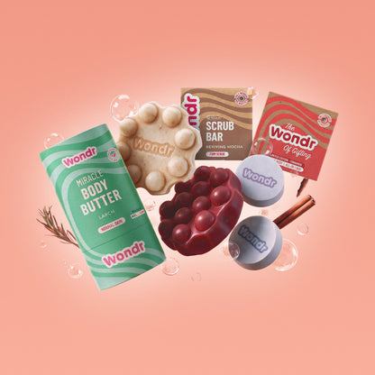 Inhoud van de Wondr giftbox A Moment of Comfort