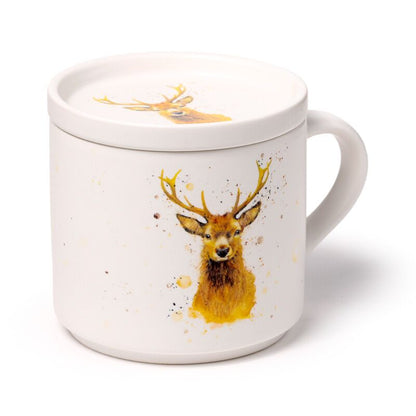 Jan Pashley Wild Hert Porselein Mok & Onderzetter Set