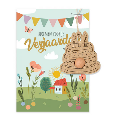 KaartBloemenvoorjeverjaardagmettaart