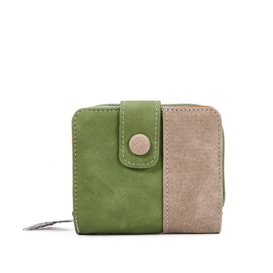 Kleine Ekster groen en beige portemonnee3