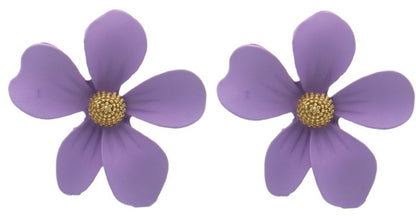 Paarse bloem oorbellen