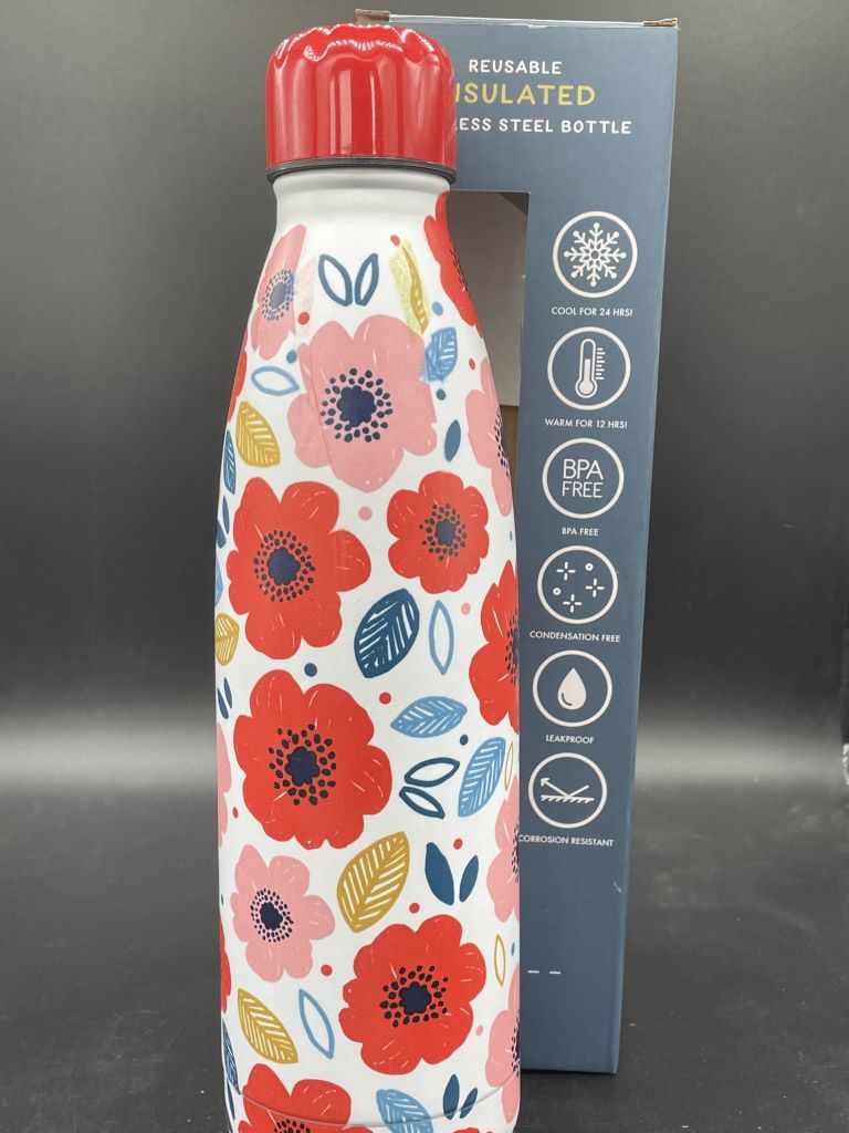 Poppy Fields Stainless Steel Insulated Drinks Bottle