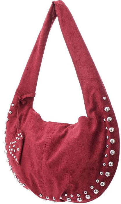 Rodesuedelookhandtasmetstuds2