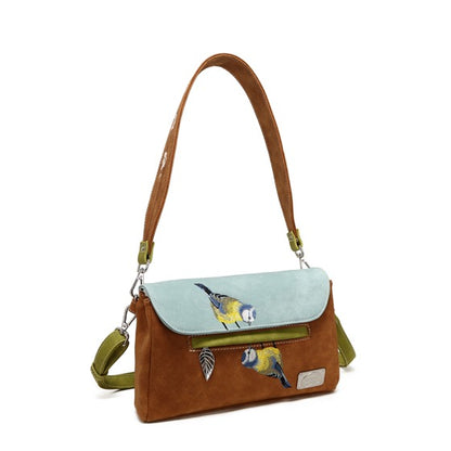 Twiggle cognac en licht blauwe schoudertas/clutch2