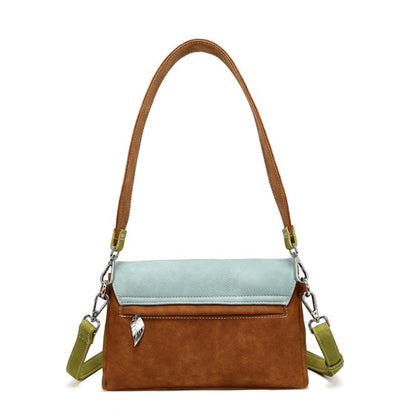 Twiggle cognac en licht blauwe schoudertas/clutch3