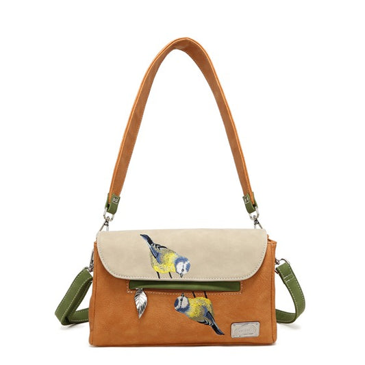 Twiggle oranje en beige schoudertas/clutch