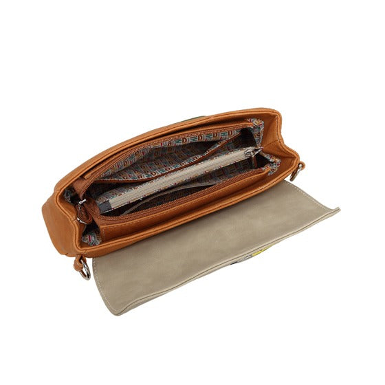 Twiggle oranje en beige schoudertas/clutch4