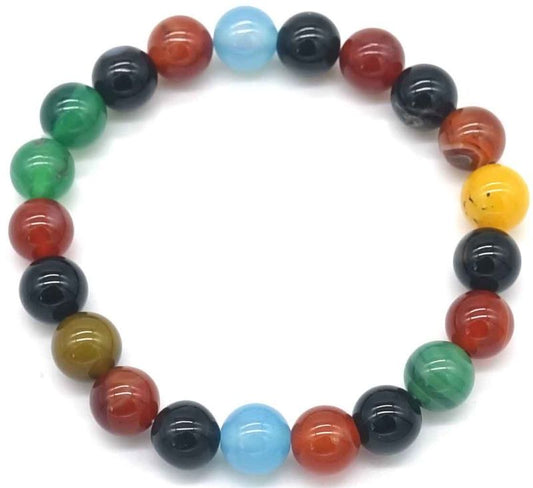 Veelkleurige agaatstenen armband