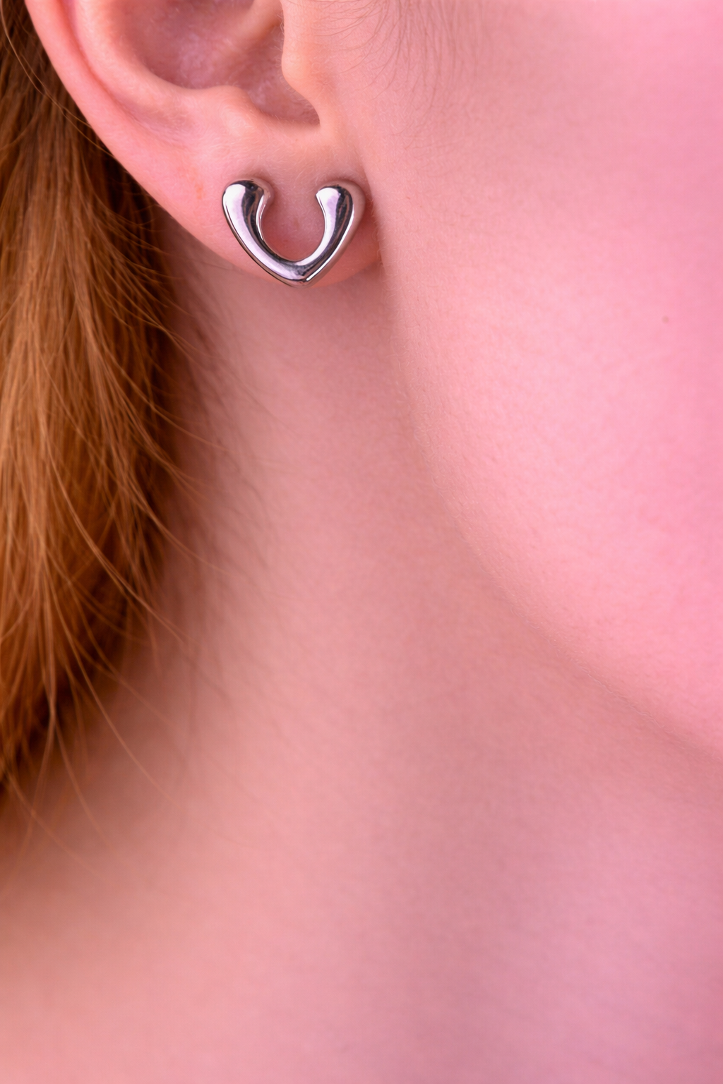 Zilverkleurige hart oorbellen( stainless steel)