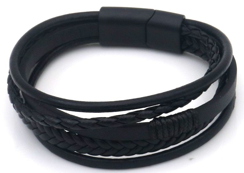 ZwartePUarmband_21cm