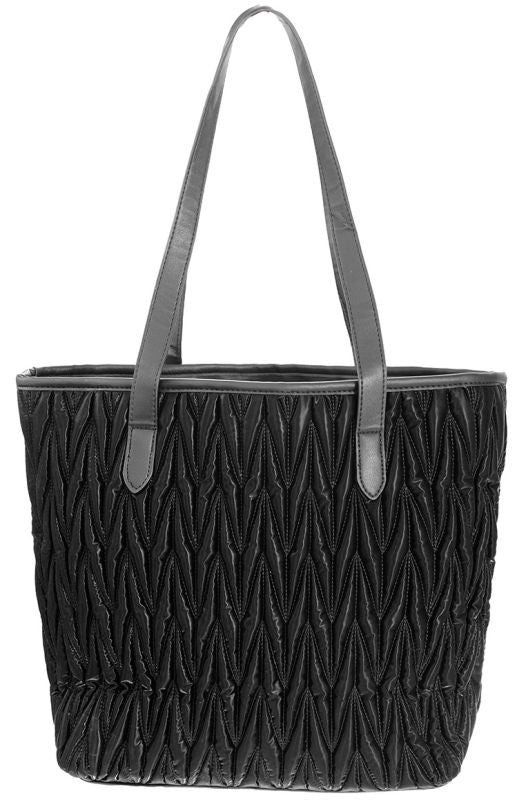 Zwarte puffy handtas