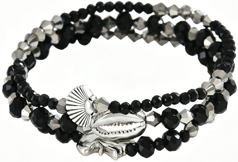 Zwarteglaskralenarmbandenset