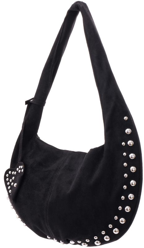 Zwartesuedelookhandtasmetstuds2