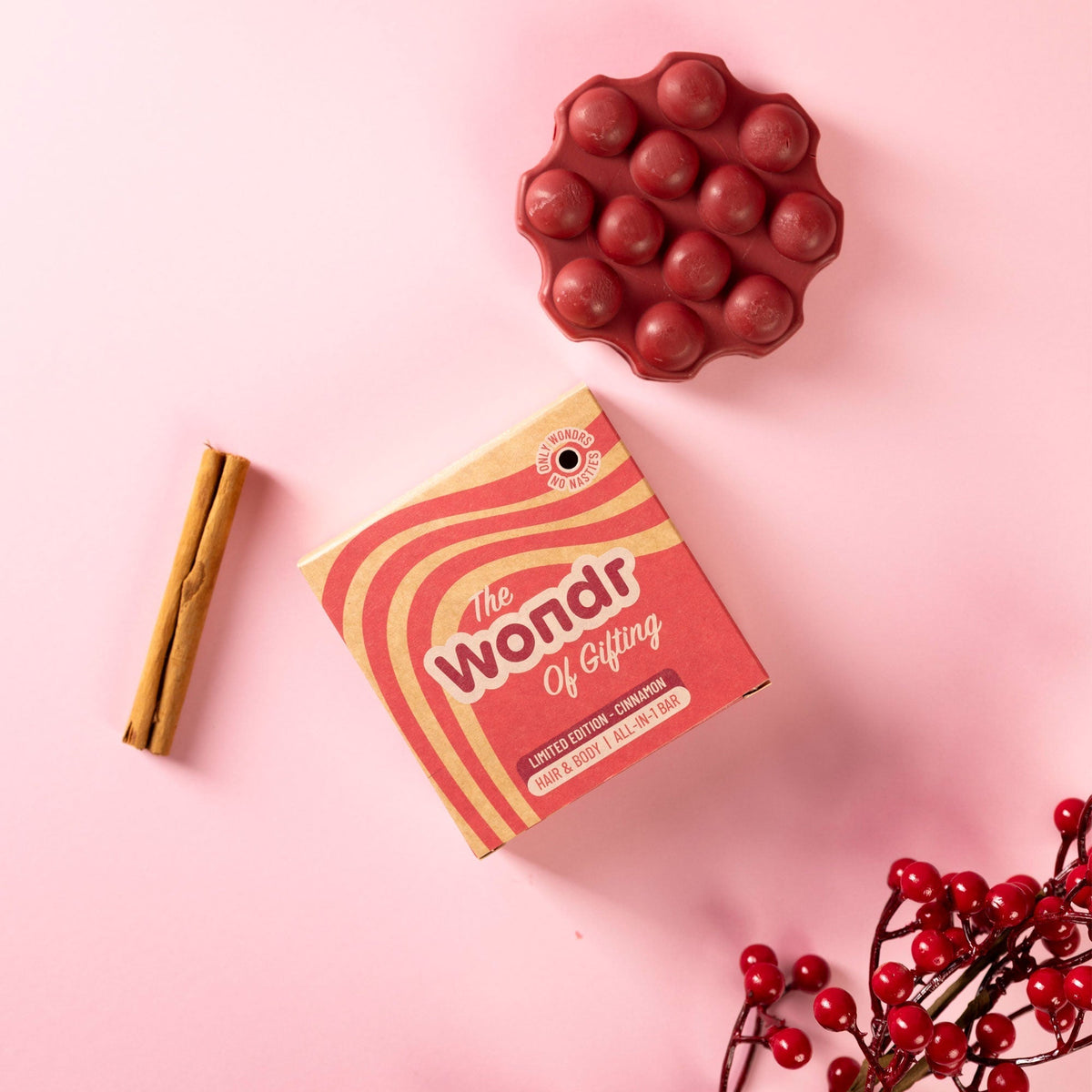 Wondr Cinnamon all-in-1 bar in kerstsfeer