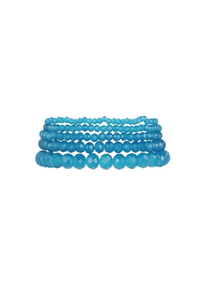 set van 5 kristal armbanden oceaan , oceaan blauw